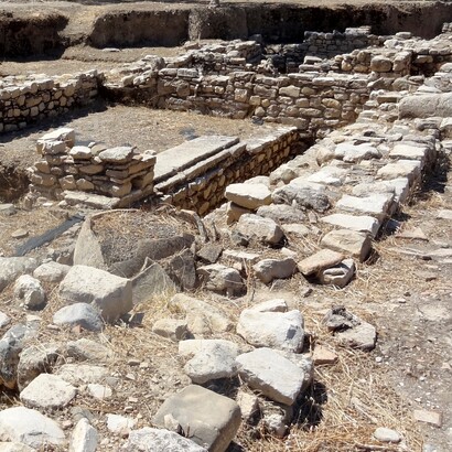 Resti della città greco-romana di Gortyn (Γορτύν), comune di Gortyna, distretto regionale di Heraklion, Creta, Grecia