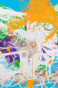 Geisha, 2007. Oil on canvas, 102 x 138 in. (259.1 x 350.5 cm). Soledad and Robert Hurst © Jeff Koons
