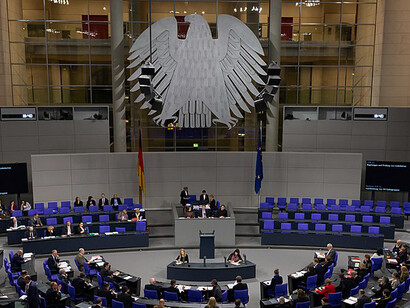 The plenary chamber of the German Bundestag, housed in the iconic Reichstag building in Berlin, is where key legislative debates and decisions take place