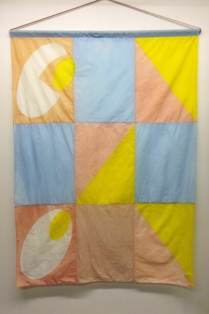 Wilder Alison, GNION (in order to eat, you must havea bite taken out of you, too), 2015, nylon, thread, 72 x 54 inches