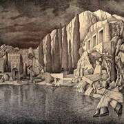 Marcello Carrà, L'isola dei morti, 2013, Penna biro su carta, 110 x 170 cm