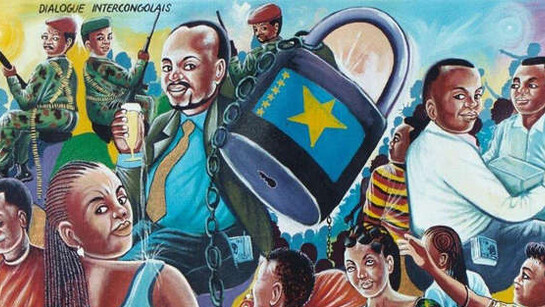 Shula, "Dialugue intercongolais", 2001, Oil on canvas, Private collection, Linz
 