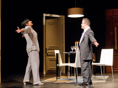 Escena de la representación de "Olivia y Eugenio"