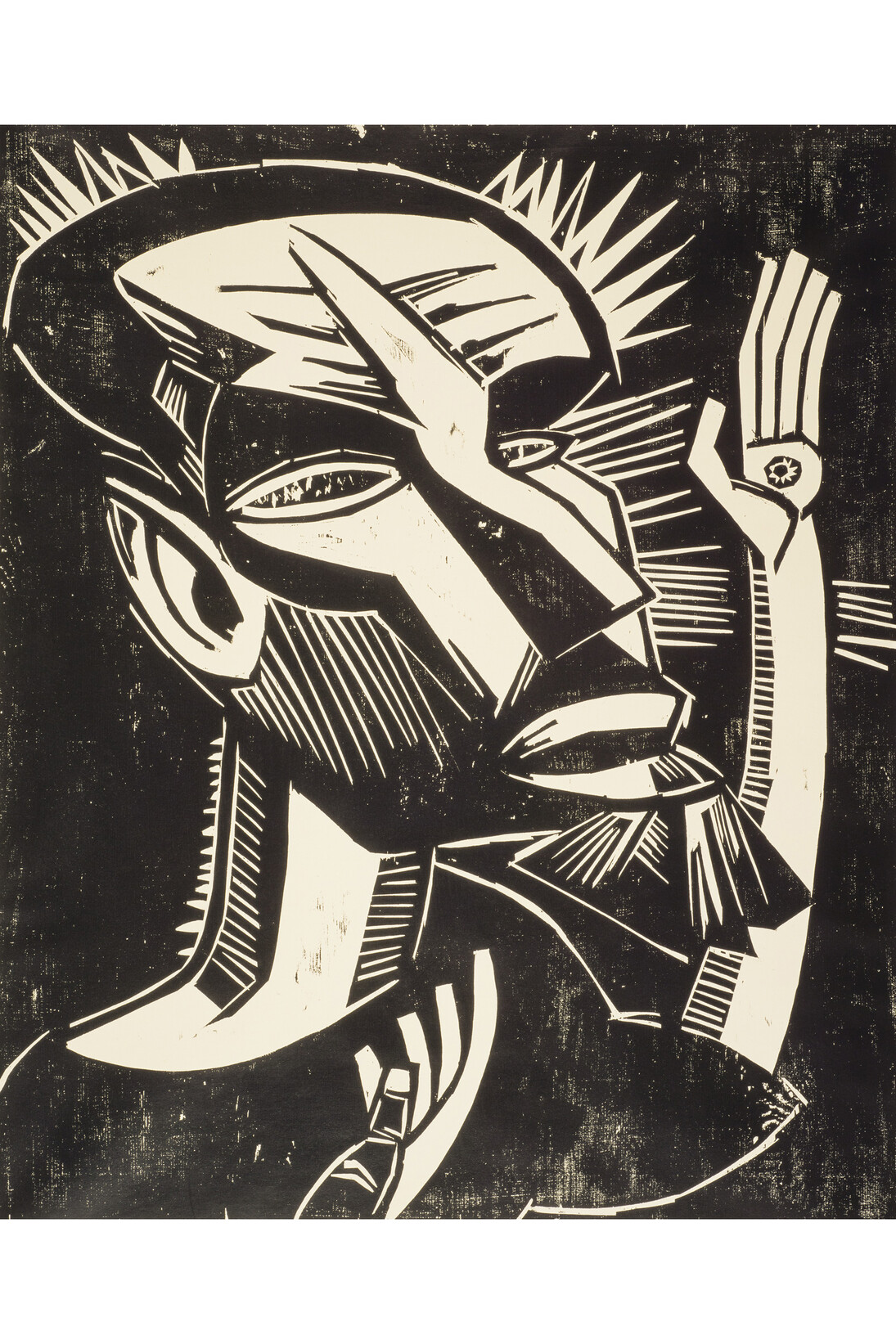 Karl Schmidt-Rottluff (1884 - 1976), St Francis, 1919
Print, woodcut on paper, 59.7 x 49.4 cm, Collection: Scottish National Gallery of Modern Art, purchased 1982