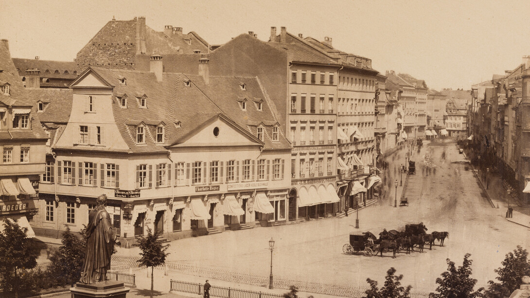 Carl Friedrich Mylius, Frankfurt am Main: Zeil, view from Hauptwache, 1864–1866. Mit freundlicher Genehmigung des Museums Städel