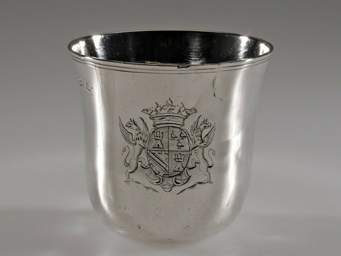 Cup with the coat of arms of the Marquis de Montcalm, 1725-1756. Gift of David Ross McCord, M4839 © McCord Museum