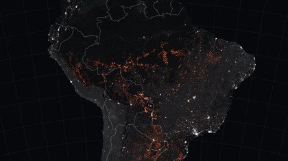 Incendios activos en la Amazonia a fecha de 22 de agosto de 2019