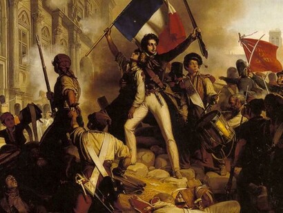 «Combate frente al Ayuntamiento de París el 28 de julio de 1830», Jean Victor Schnetz