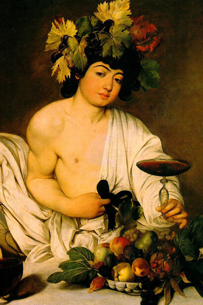 Caravaggio. Baco. 1596. Óleo sobre lienzo. 95 x 85 cm. Galería Uffizi, Florencia