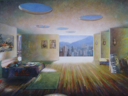 Matthew Carver, Light Falls and Dissipates, 2015, acrylic on canvas, 120 x 200 cm 