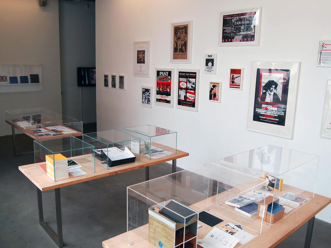 Re-Recordings: The African-Caribbean, Asian & African Art in Britain Archive, installation view, Courtesy the African-Caribbean, Asian and African Art in Britain (ACAA) Archive, Chelsea College of Arts Library, University of the Arts London, image courtesy of Chelsea space