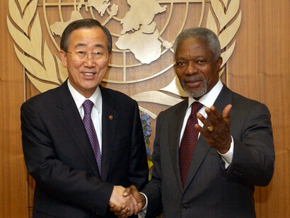 Ban Ki-Moon and Kofi Annan