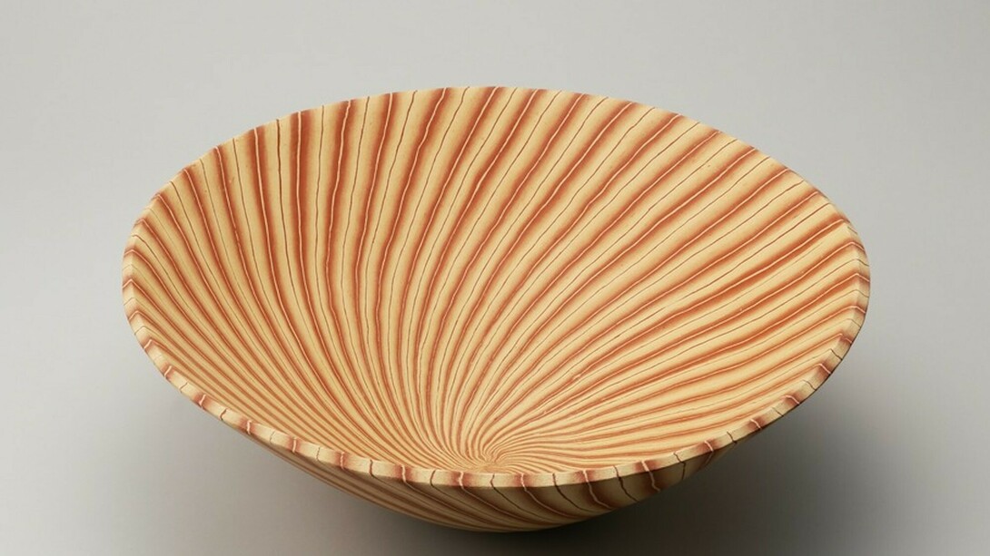 Ito Sekisui V, Mumyōi Neriage; Large Bowl with Line Patterns , 2016. Courtesy of Onishi Gallery