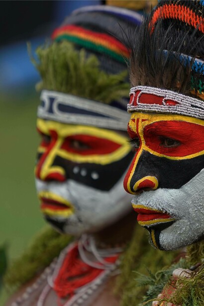 Keenly observing the sing sing dance, Papua New Guinea