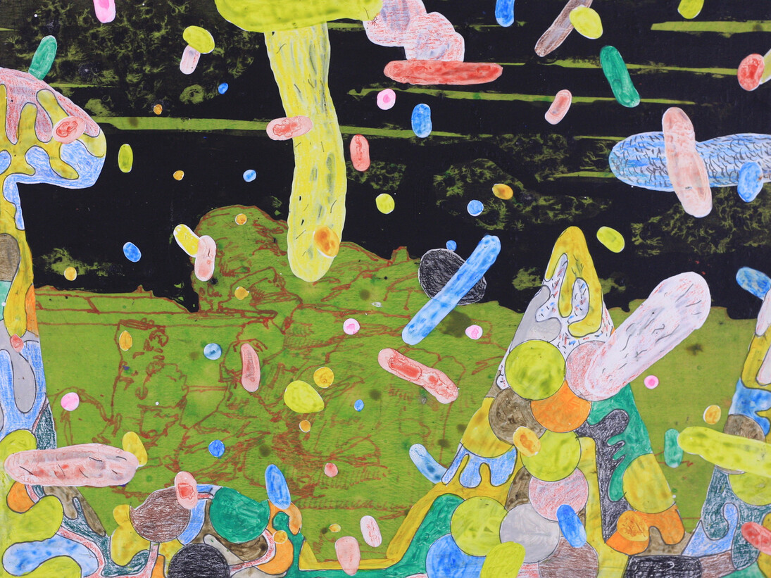 Graeme Todd, The Grips, 2015, mixed media on panel, 22.5 x 30 cm