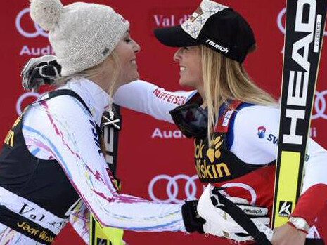 Lindsey Vonn e Lara Gut sul podio