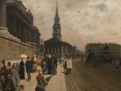 Giuseppe De Nittis, The National Gallery, 1877, huile sur toile.
Petit Palais, Musée des Beaux-Arts de la Ville de Paris.
© Julien Vidal / Petit Palais / Roger-Viollet