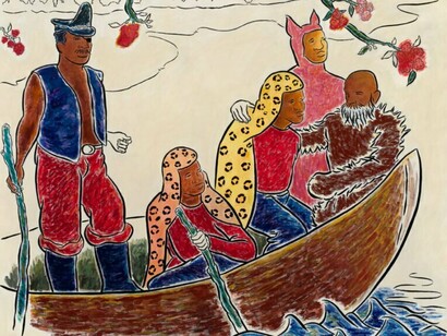 John Bankston, Same Boat (detail), 2007, oil on linen, 78 x 96 in. Courtesy of the artist and Rena Bransten Gallery