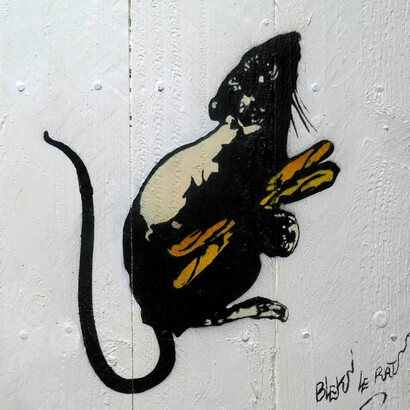 Blek le Rat, Baguettes, 2020. Courtesy of Artemide PR