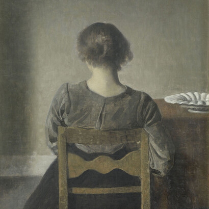 Vilhelm Hammershøi. Lepo 1905, París, museo de Orsay, 49,5 x 46,5 cm