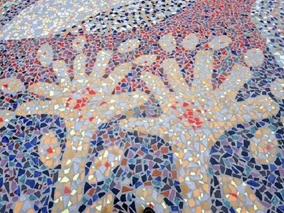 Le mosaïque de la Paroisse du Saint-Esprit. Indicatore, Arezzo, Italie.