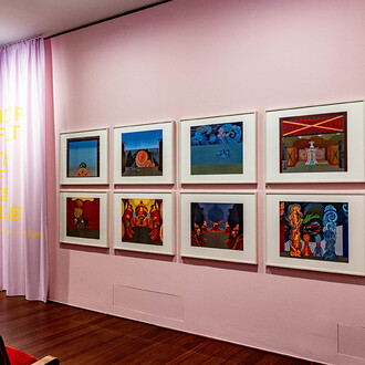 Im bann der zauberflöte. Slevogt – kokoschka – hutter – von huene, ausstellungsansicht. Mit freundlicher genehmigung des Museums der Moderne