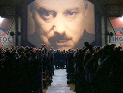 A scene of "1984" by George Orwell