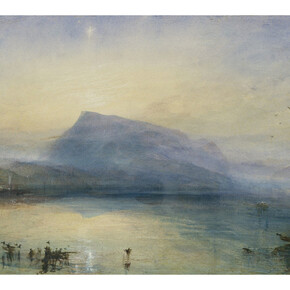 Joseph Mallord William Turner (British, 1775 - 1851). Title/Date: The Blue Rigi, Sunrise , 1842. Culture: British. Medium: Watercolor on paper. Dimensions: Unframed: 29.7 x 45 cm (11 11/16 x 17 11/16 in.). Framed: 77.5 x 92.5 x 16 cm (30 1/2 x 36 7/16 x 6 5/16 in.). Accession No. EX.2015.3.46. Object Credit: Tate: Purchased with assistance from the National Heritage Memorial Fund, the Art Fund (with a contribution from the Wolfson Foundation and including generous support from David and Susan Gradel, and from other members of the public through the Save the Blue Rigi appeal) Tate Members and other donors 2007. Repro Credit: Photo © Tate, London 2014