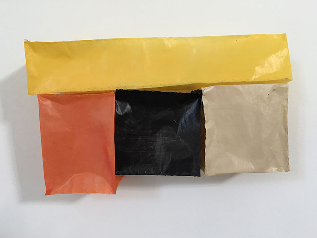 Donise English, Paper Quilt #6, 2016, encaustic on paper. Courtesy of Carrie Haddad Gallery
 