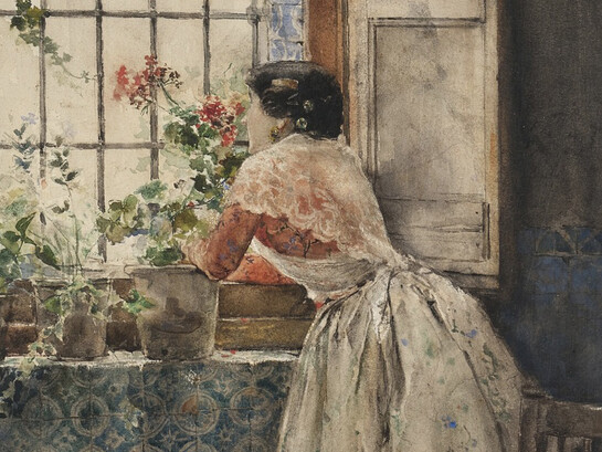 Joaquin Sorolla y Bastida, Valenciana a la reja, c. fin de siglo XIX