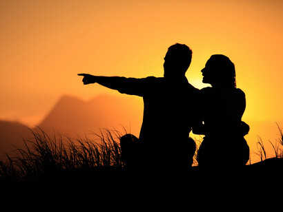 Pareja, viviendo buenos momentos