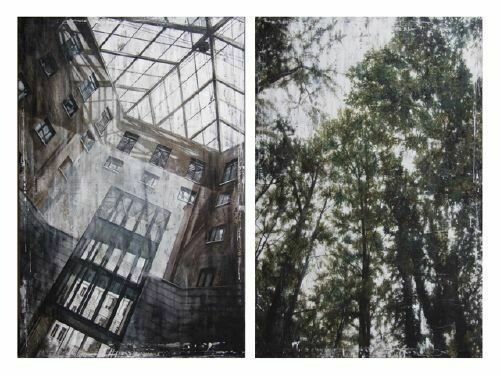 Walter Trecchi, Antropico-Naturale V, 2 x 150 x 100 cm, mixed media on canvas, 2011