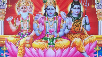 La Sacra Trinità Hindu, Brahma, Vishnu e Shiva 