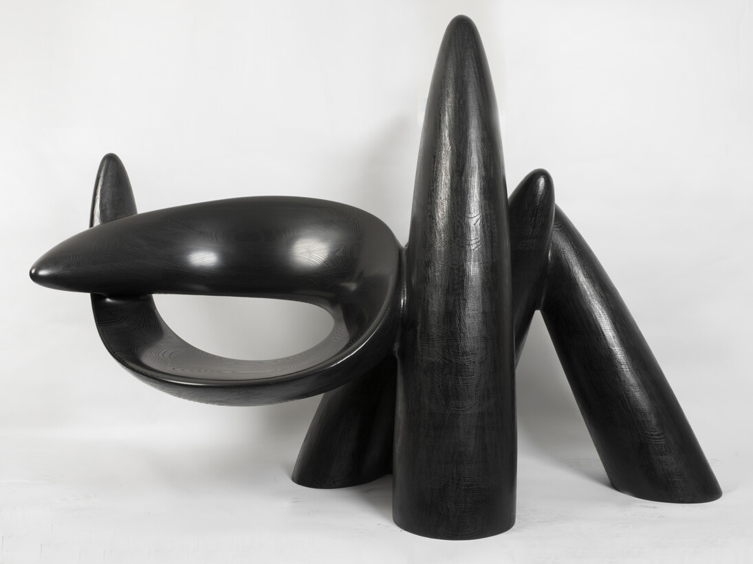 Deep in the Woods, 2014, Stained Ash, 53.5 x 74.75 x 38 inches. Courtesy of Wendell Castle and Friedman Benda. Photography: Bill Orcutt