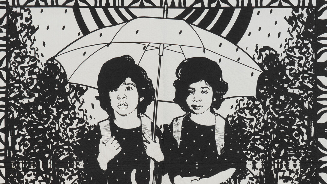 Carolyn Mazloomi, Rainy day twins in the time of covid, 2022. Courtesy of Claire Oliver Gallery
