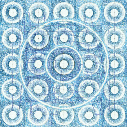 Magical Night #2, coloured pencil on paper, 13 x 13 cm, Mark Weighton, 2011