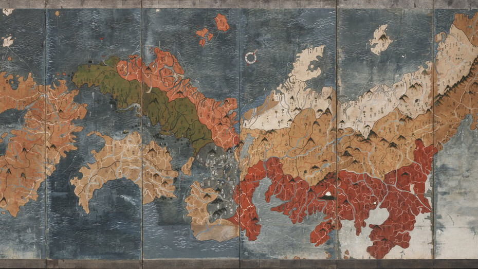 Attributed to Sugae Ryo, Map of Japan, circa 1830. Courtesy of the Art Gallery of New South Wales