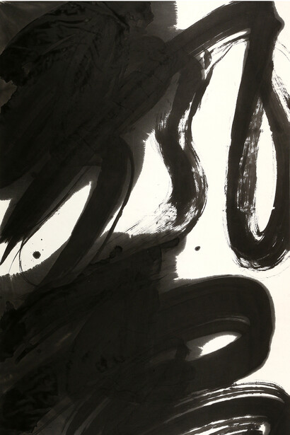 Wang Dongling Drifting Snow, 2015, Ink on Xuan paper, 70 3/4 x 37 3/4 in (180 x 96 cm), detail