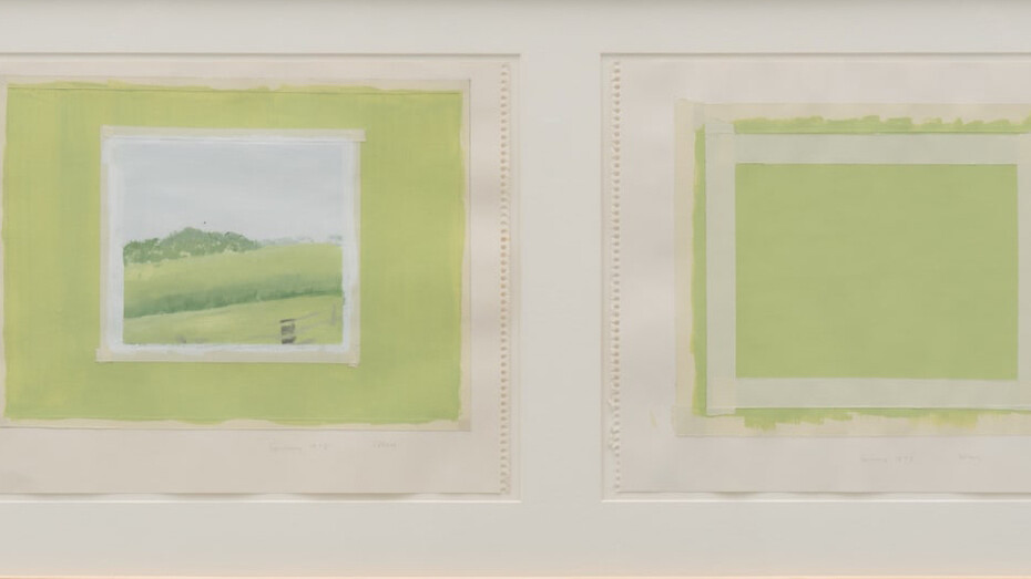 Sylvia Plimack Mangold, 5PM diptych spring, 1978. Courtesy of Rhona Hoffman Gallery'