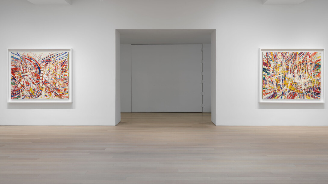 Mark Grotjahn, Out of country, exhibition view. Courtesy of Gagosian Gallery