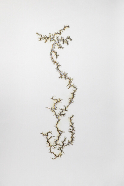 Troika, Path of Least Resistance, 2013, Electrical charge on paper, 185 x 111.5 cm, image Courtesy of the Artist and Hanmi Gallery