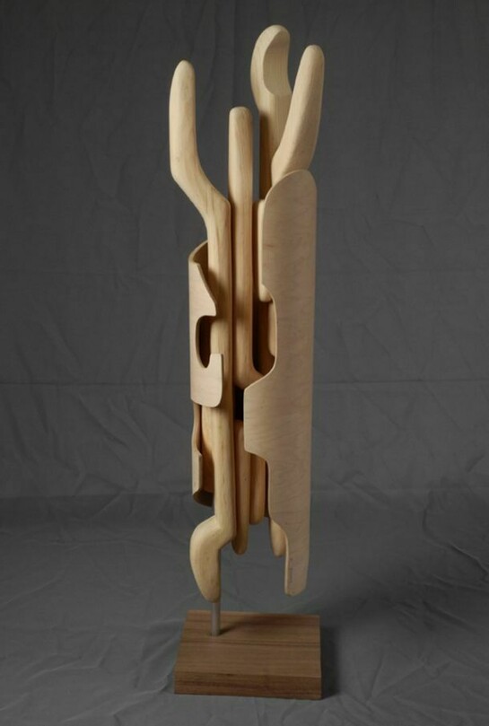 Jeremy Comins, Unfolded #14, 2013, Wood, 42” x 8” x 8”