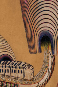Obra de Martín Ramírez, 1954, sin título (detalle)