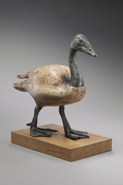 Statue of a goose, Wood, copper alloy, Late Period (664-332 BC) or Ptolemaic Period (332-30 BC) © Musée du Louvre, Dist. RMN-Grand Palais / Benjamin Soligny / Raphaël Chipault