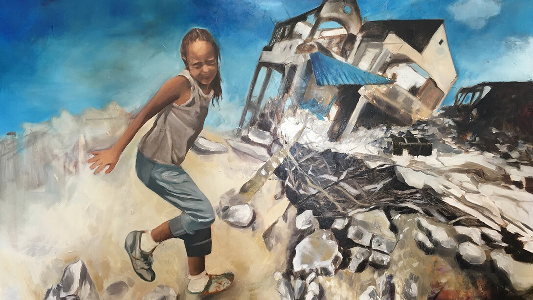 Silvia Paci, Fortnite, 2019, olio su tela, cm. 120x150