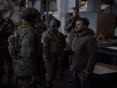 President Volodymyr Zelenskyy undertook a working visit to the Donetsk region, engaging with Ukrainian servicemen stationed in the defense of Bakhmut city, Ukraine