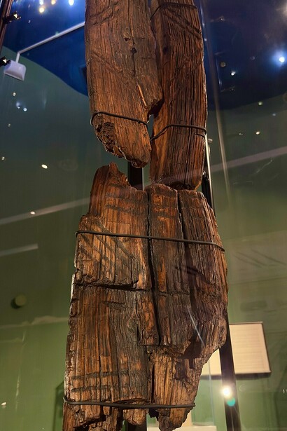 The Shigir Idol’s preserved wooden structure — Carved from larch wood over 12,000 years ago, its survival in a peat bog is a rare archaeological miracle, Russia