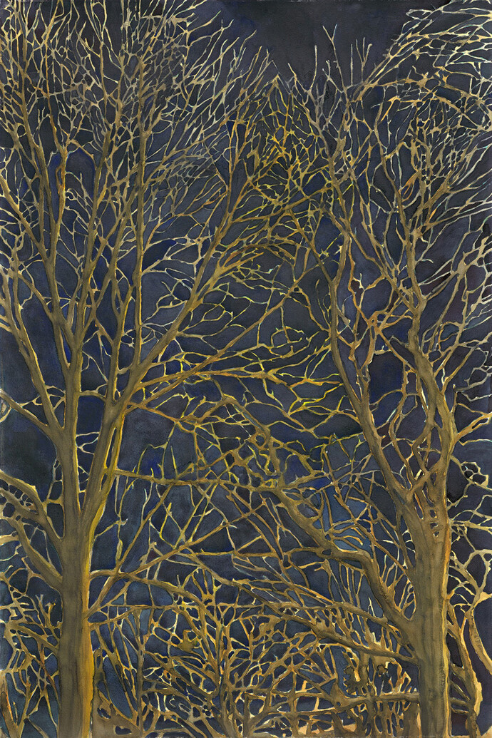Santiago Calatrava, The deep forest, 2010, watercolor 5975 x 4025 © Santiago Calatrava, courtesy Marlborough Gallery, New York    