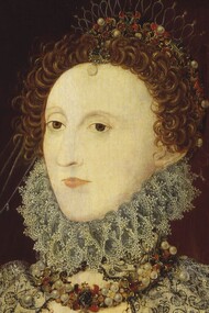 Nicholas Hilliard, Queen Elizabeth I, 1575-76, dettaglio. National Portrait Gallery, Londra, UK