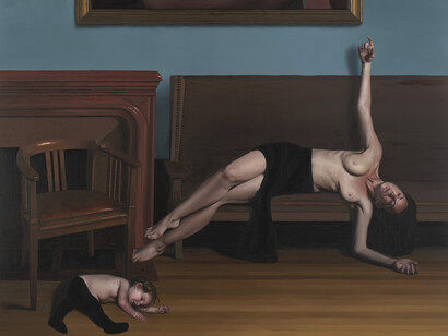 François Malingrëy, L'enfant, l'allongée et le tableau (detail), 2024. Courtesy of Galerie Paris-B © François Malingrëy 